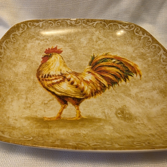 Rustic Rooster Square Plate - Picture 3 of 9